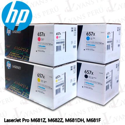Toner HP 657X para impresora M681Z Kit completo colores.
