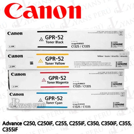 Toner Canon GPR-52 para impresora C250IF Kit Completo colores