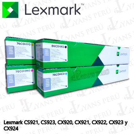 Toner Lexmark para impresora CS923 kit completo colores