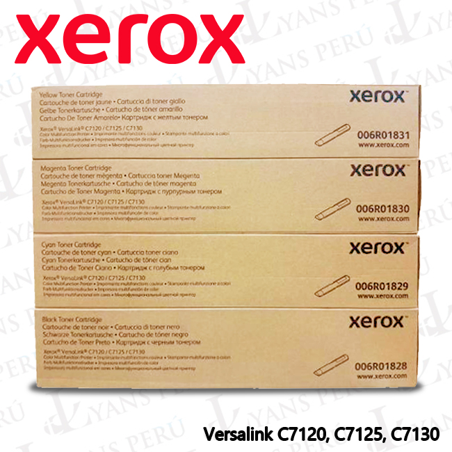Toner Xerox 006R01829 para impresora C7120 Kit Completo Colores Toner Xerox 006R01829 para impresora C7120 Kit Completo Colores