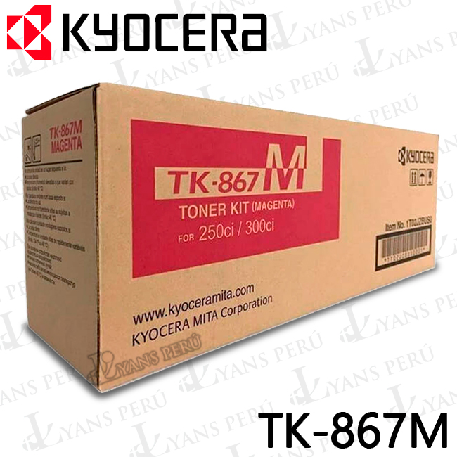 ▷TONER KYOCERA TK-867M 250CI 12,000KPG ORIGINAL ▷TONER KYOCERA TK-867M 250CI 12,000KPG ORIGINAL